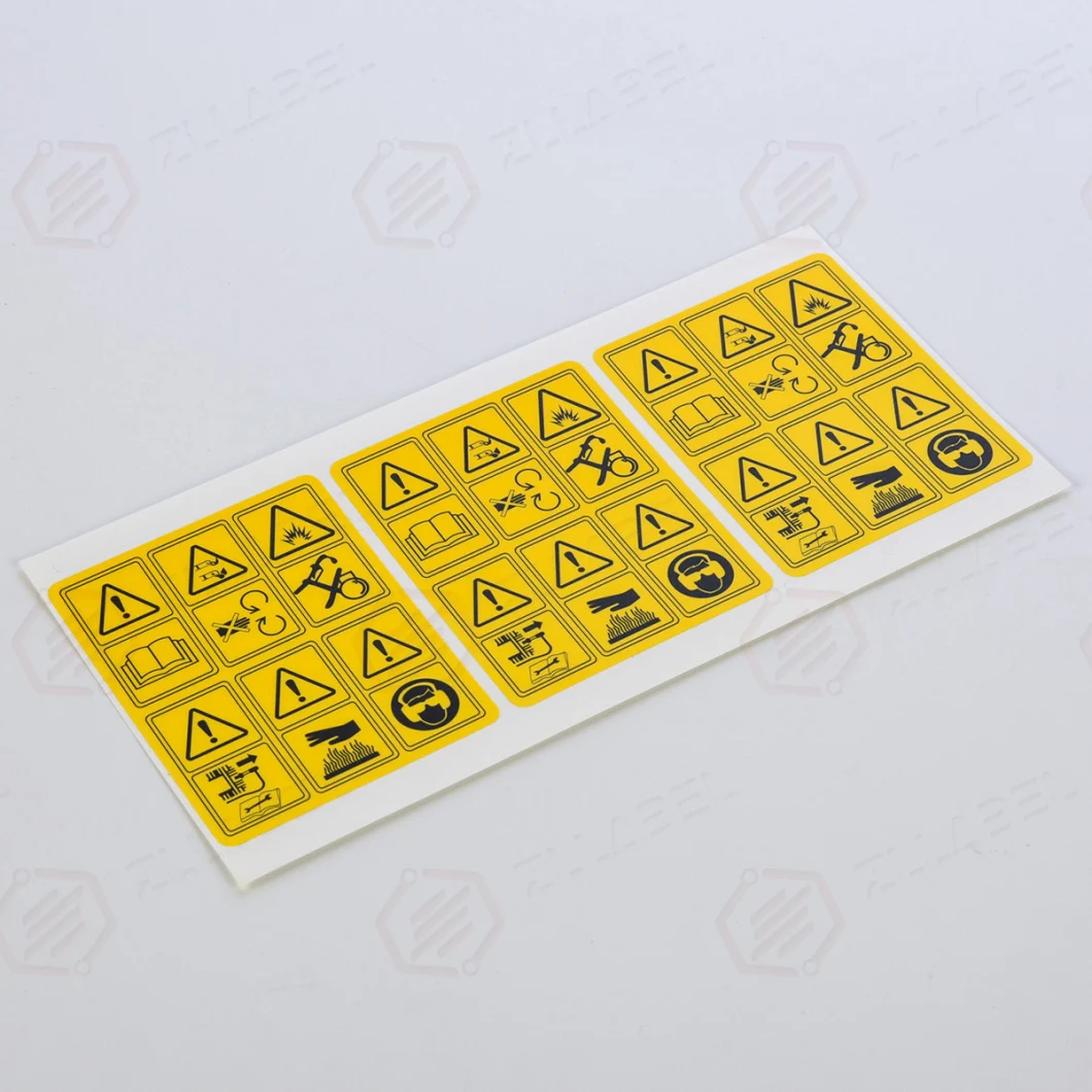 Custom Waterproof Printed Film Label Warning Sticker