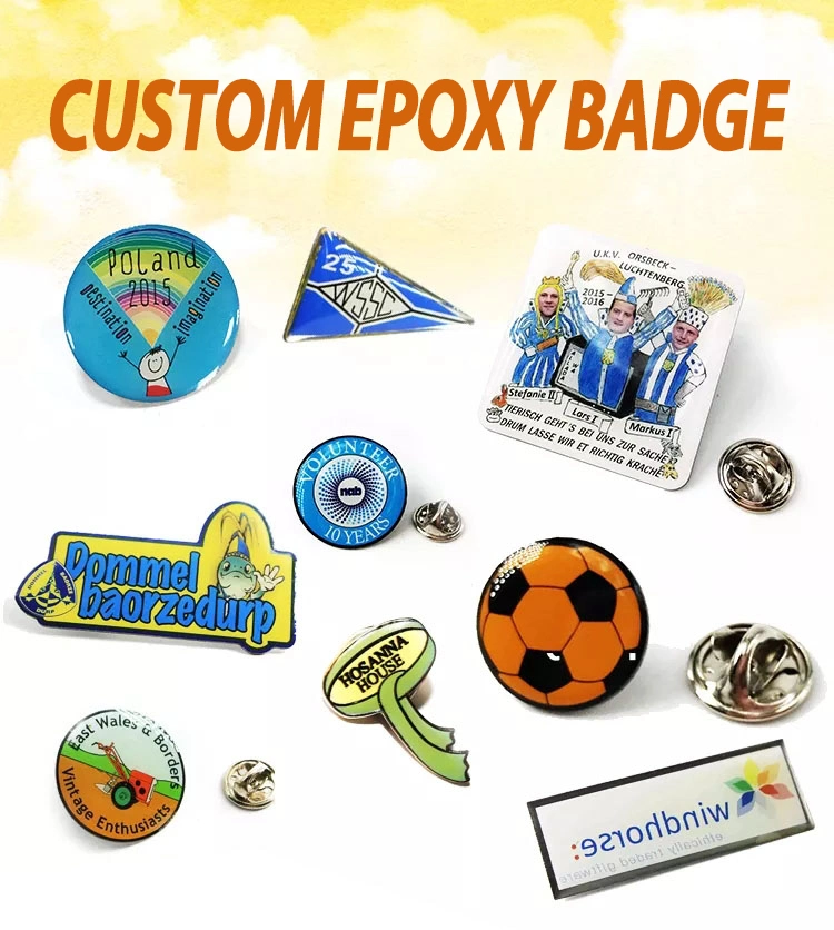 Customized Stainless Steel Cmyk Printing Epoxy Lapel Pins Metal Art Crafts Company Uniform Nameplate Personalized Promotional Gift Button Badges Blank Name Tag