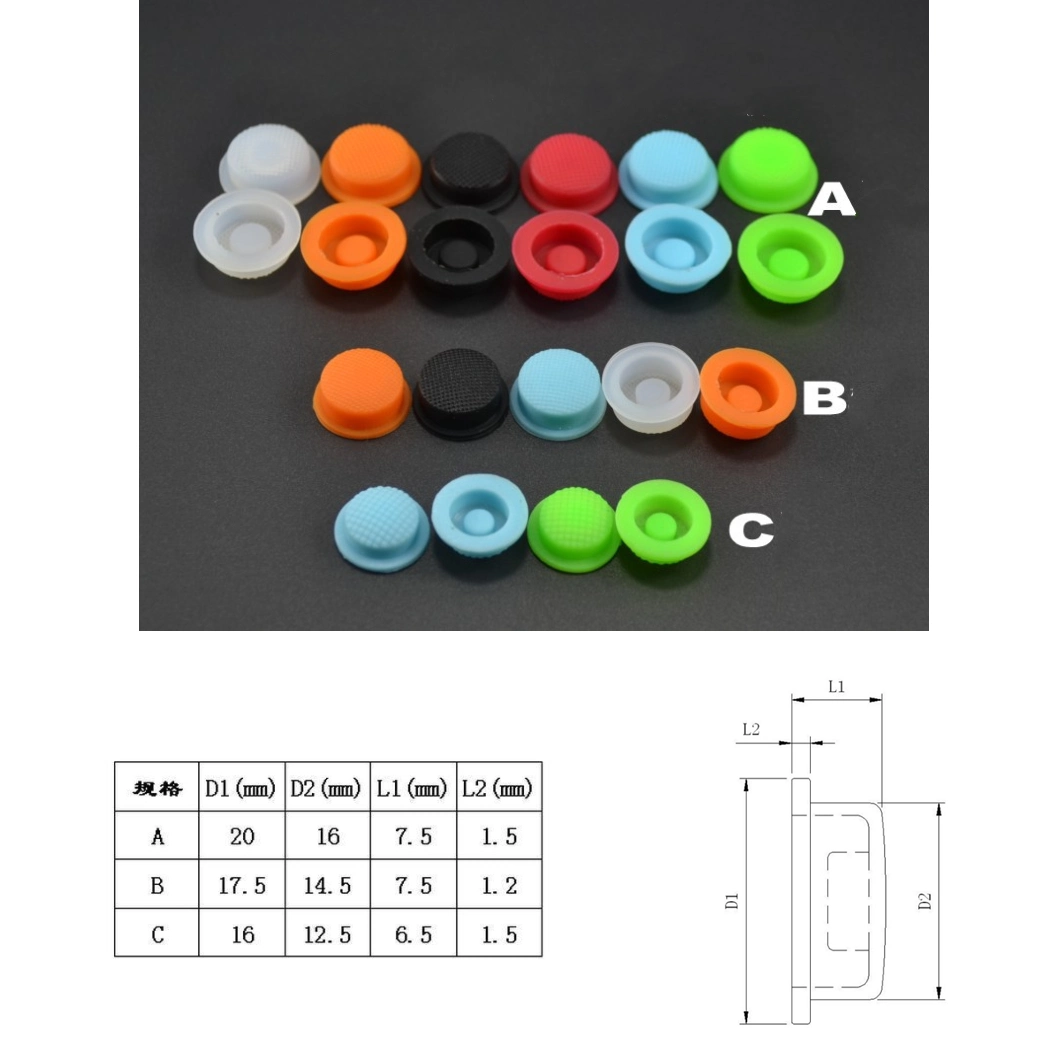 Silicone Rubber Button and Membrane Switch Keypad with Conductive Carbon Pill Single Silicone Button