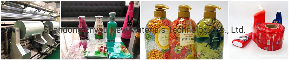 China Factory 40 Mic PVC Pet PETG BOPP Shrink Film for Beverage Sleeve Label, Cosmetics Label
