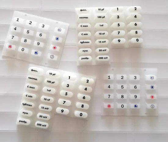Custom Waterproof Durable Graphic Overlay Soft Silicone Rubber Remote Controller Keypad