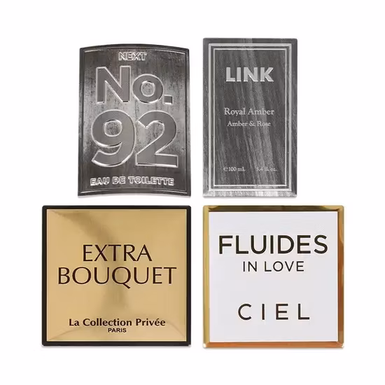 Custom Embossed Logo Wine Labels Permanent Adhesive Bottle Stickers Metal Nameplate